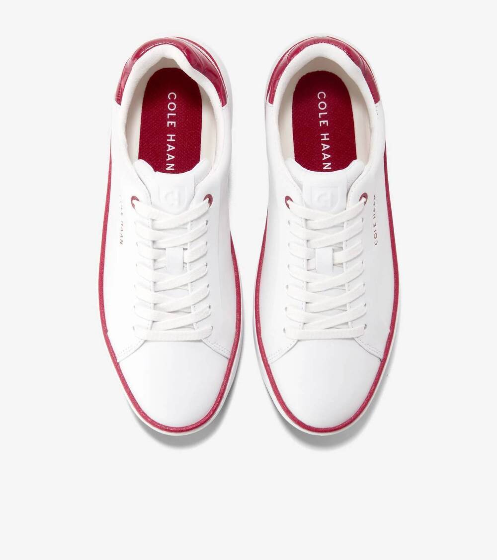 NEW COLE HAAN women's grandpro topspin sneakers in white/red - Picture 4 of 7